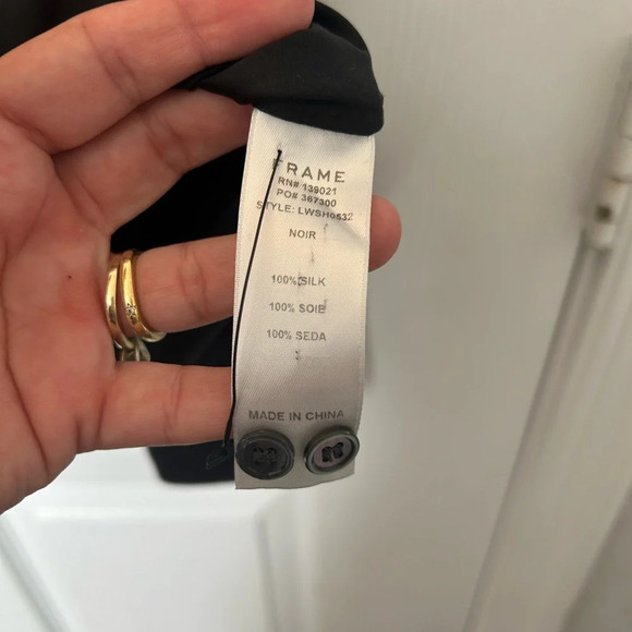 Frame Black Silk Button Down Size Small - Picture 6 of 6